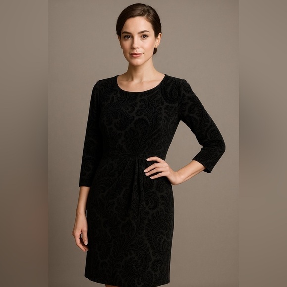 Vintage Dresses & Skirts - Vintage Trixi Schober Black Velvet Dress Size 6 Luxury Meets Fancy Aunt Energy
